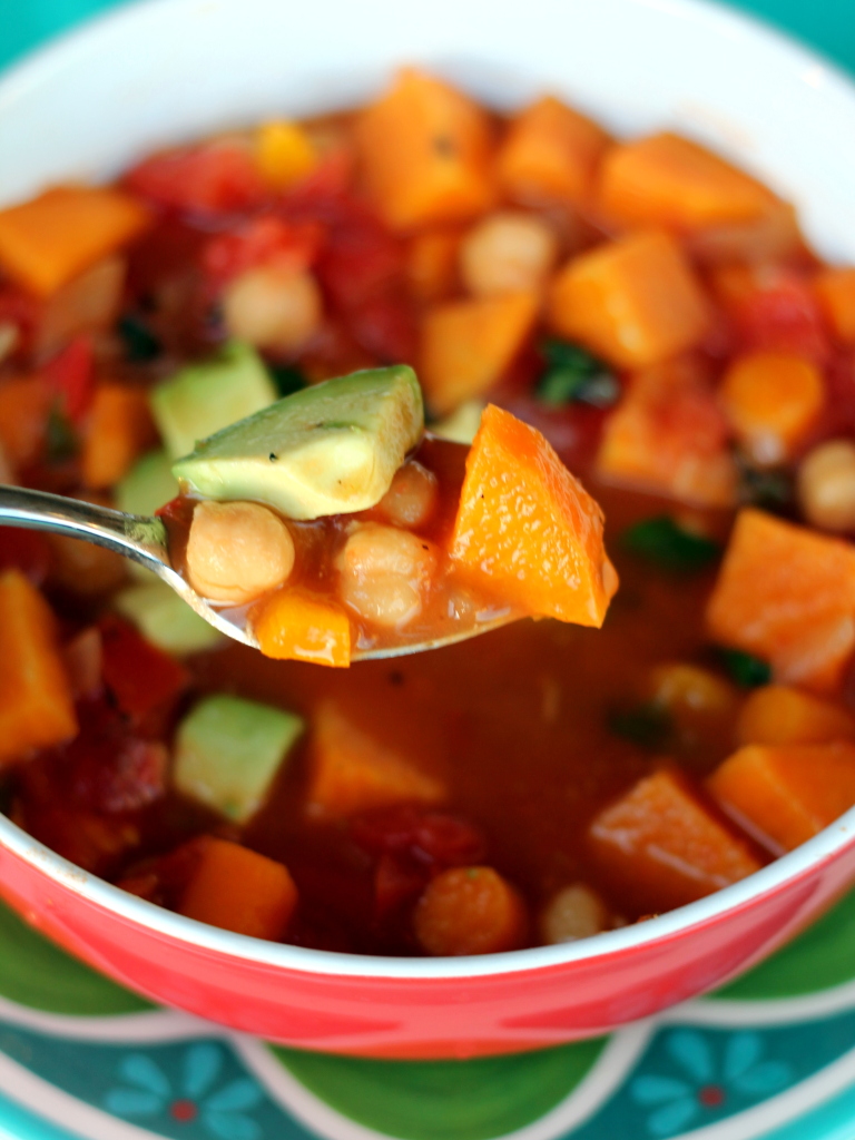 Vegan Summer Chickpea & Tomato Soup by ambitiouskitchen.com