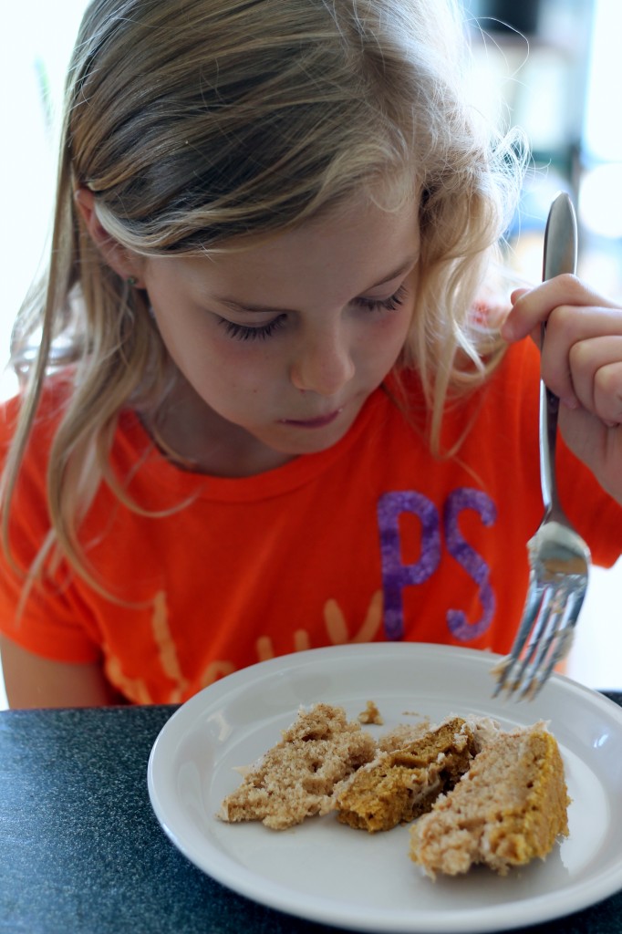 Ava eating cake