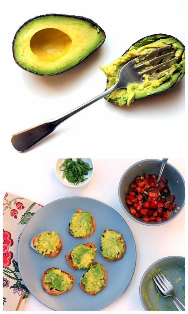 Smashed Avocado + Tomato Bruschetta