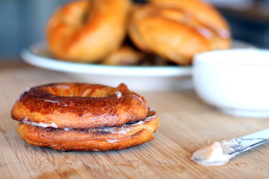 Pumpkin Spice Bagels with Whipped Cinnamon Honey Butter