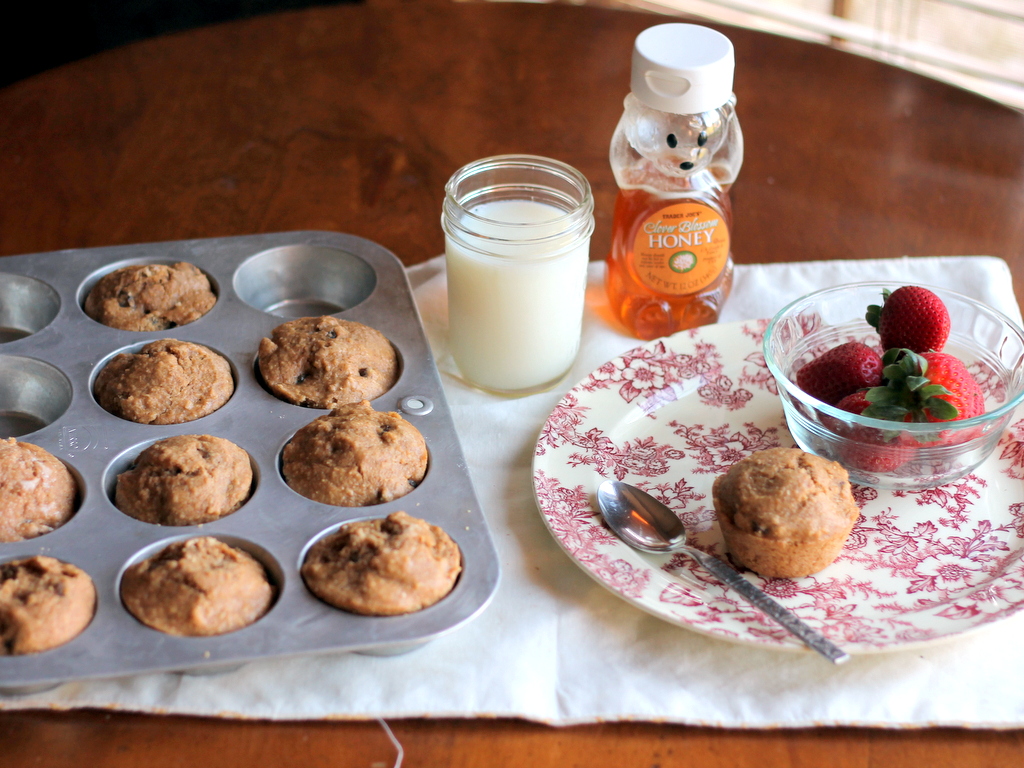 Cinnamon-Raisin Peanut Butter Oat Bran Muffins