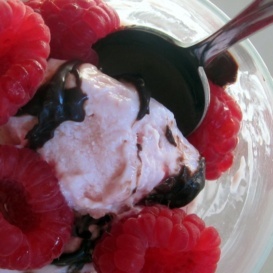 Raspberry Greek Frozen Yogurt