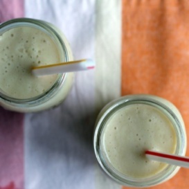Refreshing vegan piña colada smoothies made with four simple ingredients like pineapple and delicious, light coconut milk. Perfect for breakfast, an afternoon snack, or a tropical sweet treat!