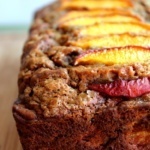 banana bread with peach toppings