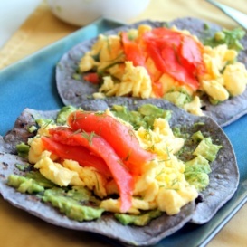 Blue corn breakfast tacos