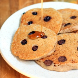 plate of chocolate chip pancakes
