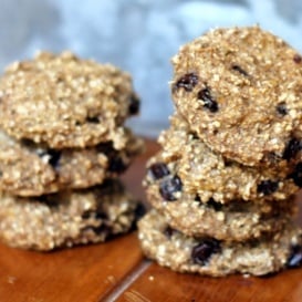 stack of banana bread breakfast cookies with oats
