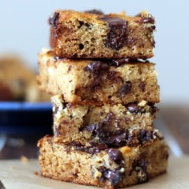 coconut flour bars in a stack