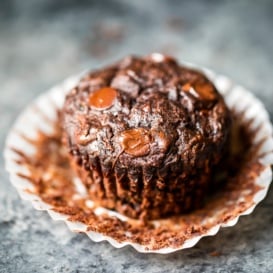 Chocolate zucchini muffin