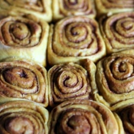 Brown Butter Pumpkin Cinnamon Rolls with Cream Cheese Frosting