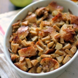 French toast casserole in a casserole dish