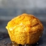 cornbread muffin drizzled with honey