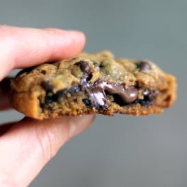Nutella-stuffed pumpkin chocolate chip cookie