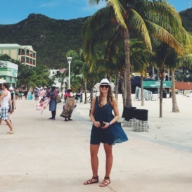 Monique in a beach town