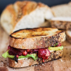 grilled cheese with strawberries and avocado