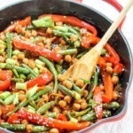 chickpea stir-fry with vegetables and quinoa