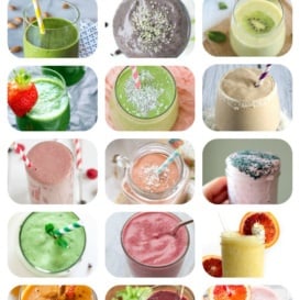 21 Healthy and Nutritious Smoothie for breakfast, snacks or an after meal treat. | ambitiouskitchen.com #healthy #smoothie