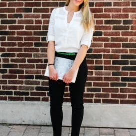 April Stitch Fix Review | Ambitious Kitchen (this is the Meridian Sheer Panel Top by Kut from the Kloth
