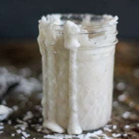 homemade coconut butter in mason jar