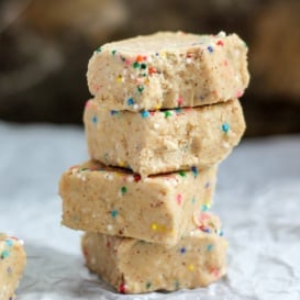 stack of freezer fudge with sprinkles