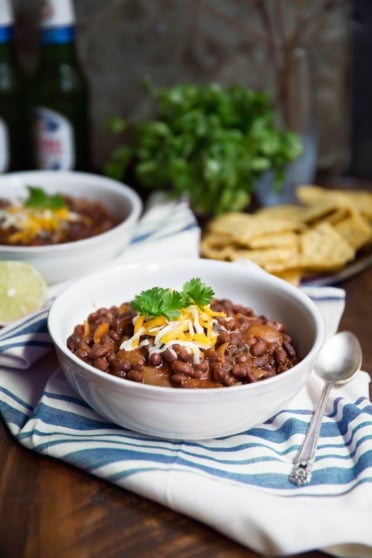 bowl of black bean soup