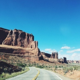 road and landscape in Moab, Utah