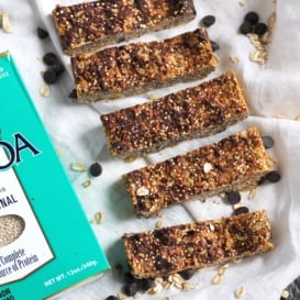 row of quinoa granola bars