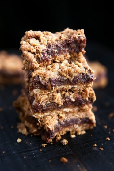 stack of date oat bars