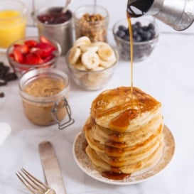 healthy pancake bar with toppings