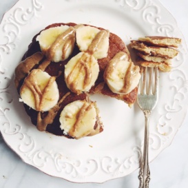 banana pancakes on a plate