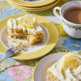 slices of lemon snacking cake on plates