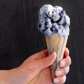 Coconut ice cream cone