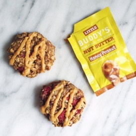 breakfast cookies next to a packet of Buddy's Nut Butter