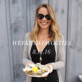 monique with a plate of oysters with text overlay