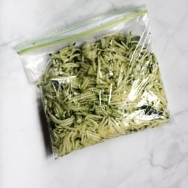 bag of frozen zucchini