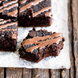pumpkin paleo brownies on parchment paper
