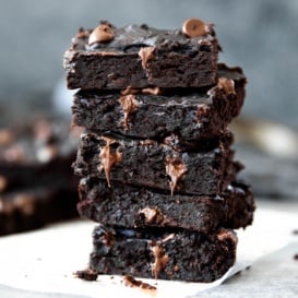 Black Bean Brownies in a stack