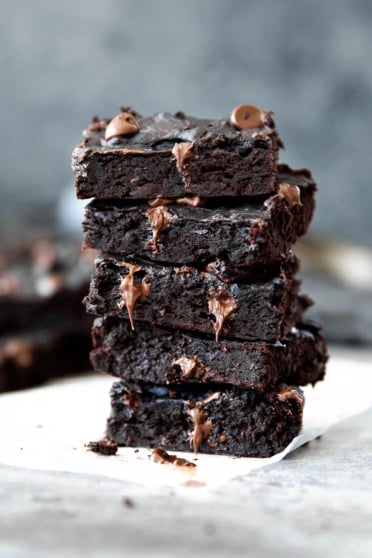 Black Bean Brownies in a stack