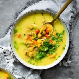 Turmeric Chicken Soup in a bowl