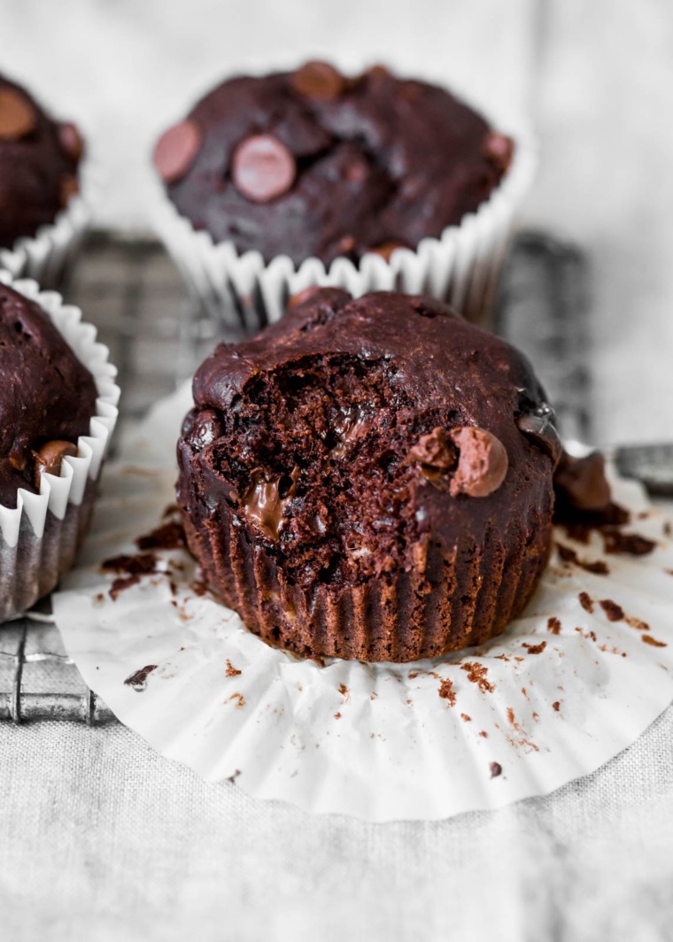 Skinny Double Chocolate Banana Muffins For Reagan Ambitious Kitchen