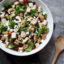 kale waldorf salad in a bowl