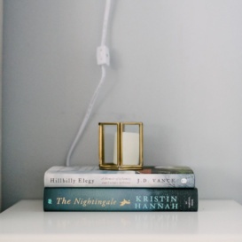books on a nightstand