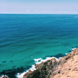 ocean over a cliff