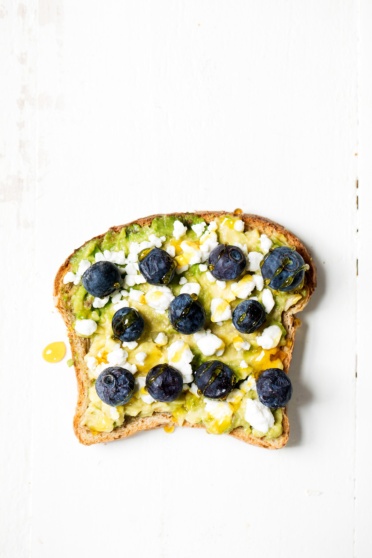 Avocado toast with blueberries