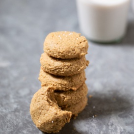maple peanut butter cookies in a stack