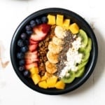 cottage cheese bowls with rainbow fruit