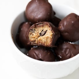 cookie dough truffles in a bowl