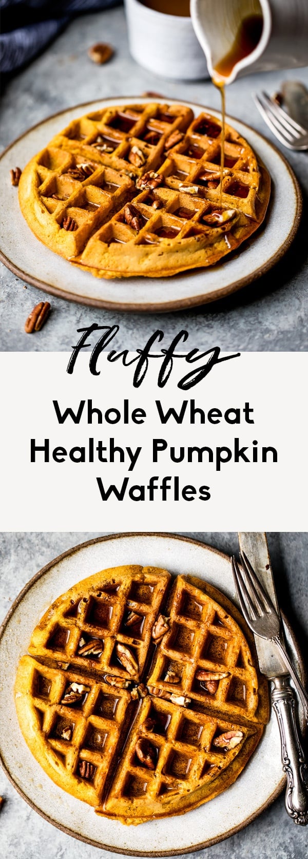 Fluffy Whole Wheat Healthy Pumpkin Waffles | Ambitious Kitchen