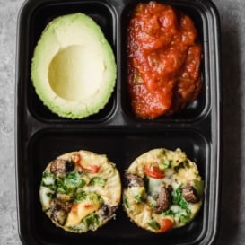 egg cups in a meal prep container