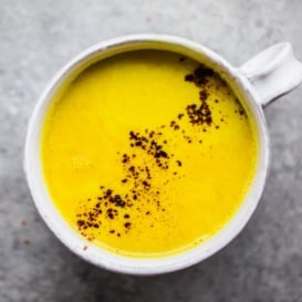 turmeric latte in a mug